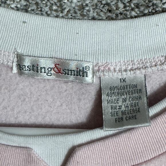 Vintage 90s Y2K Sweatshirt Women 1X Plus Embroidered Butterfly Cozy Cottagecore - Picture 5 of 7